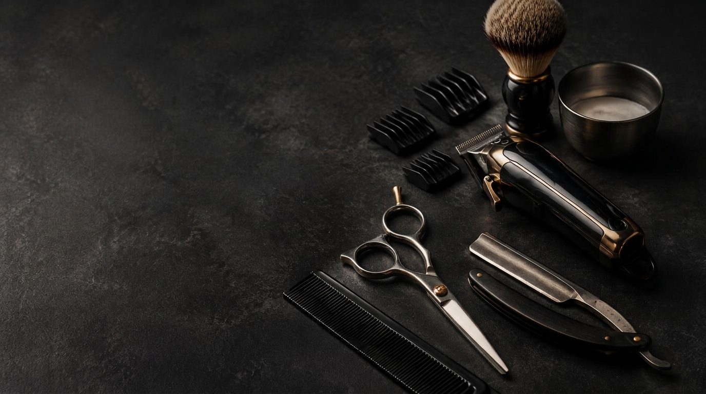 Tesoura, navalha, máquina e instrumentos de barbearia